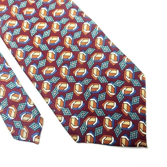 Dior Other - Christian Dior Silk‎ Tie Print Red Geometric Italy